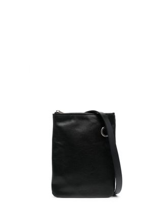 Jil Sander leather messenger bag - men - Polyurethane/Polyamide/Calf Leather - OS - Black
