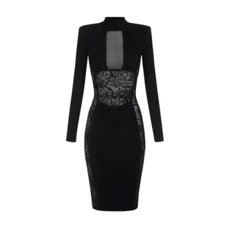 Elisabetta Franchi Dames, Jurken, Zwart, Maat: S