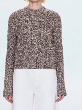 Pistola Denim Quinn Shrunken Fisherman Sweater In Chocolate Marl