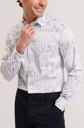 Ted Baker Cipher Long Sleeve Regular Fit Button-Up Shirt in Light-Blue at Nordstrom, Size 3