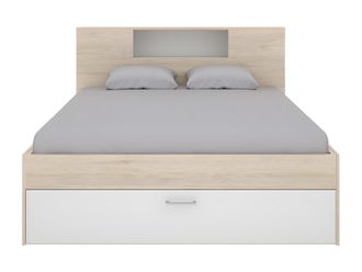 VENTE-UNIQUE.COM Base de cama madera color natural claro, blanco