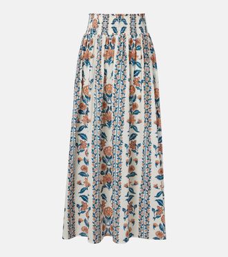 Montce Swim Winona floral cotton maxi skirt