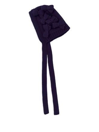 Comme Des Garçons ribbons decorated mohair beanie hat - women - Mohair - One Size - Purple