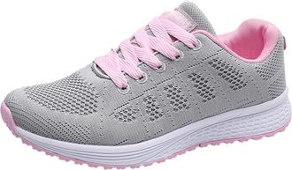 Generic Fashionable Mesh Running Shoes for Women Breathable Casual Flat Sneakers with Straps Everyday Comfort and Style Walking for UK Wedges Trainers Ladies 