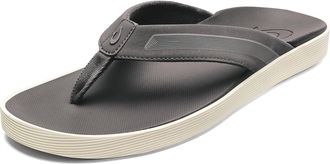 Olukai Mens Leeward Flat Sandals In Graphite Twill
