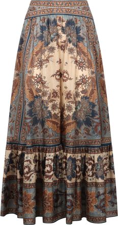 Zimmermann Ascension Printed Silk Skirt