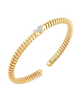 Marina B 18K yellow gold Trisolina diamond bangle bracelet - women - 18kt Yellow Gold/Diamond - S