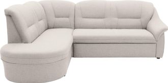 Domo Collection Ecksofa »Faenza für kleine Räume, Stellmasse 232,176cm, komfortabel, L-Form« mit Ottomane, zeitlos, elegante Armlehnen, wahlweise mit Bettfunktion