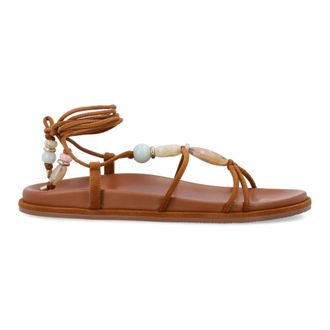 Stuart Weitzman Flat Sandals, female, Brown, Size: 11 US Majorca Wrap Sport Sandal