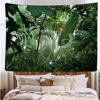 OEM Tapiz De Pared Con Plantas Verdes Y Naturaleza De Bosque Tropical - 200x150 Cm - Tapiz Grande - P&oacute;ster