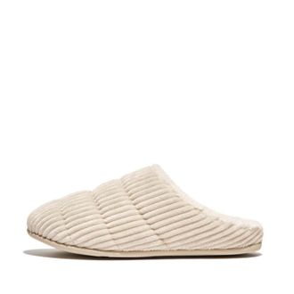 FitFlop Womens Fit Flop Chrissie Slippers van Corduroy met fleecevoering in Ivoor