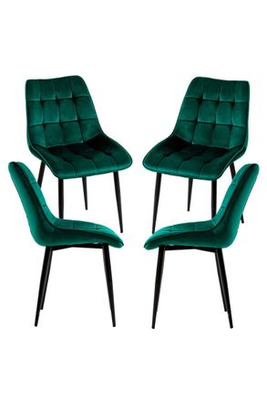 Regalos Miguel Regalos Miguel - Packs Sillas Comedor - Pack 4 Sillas Cade Terciopelo - Verde