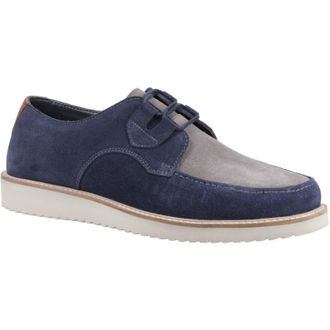 Hush Puppies Orion Suede Mens Navy/Grey Lace-Up Shoes - Size UK 12