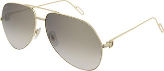 Cartier Premiere de Cartier Grey Gold Flash Pilot Unisex Sunglasses CT0110S 005 62