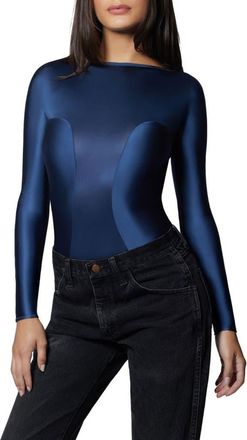Kiki De Montparnasse Liquid Contour Backless Bodysuit in French Navy at Nordstrom, Size X-Small