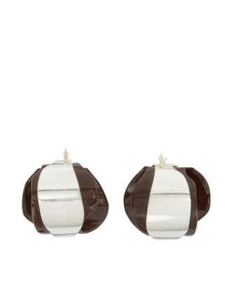 Jil Sander two-tone brass earrings - women - Brass - OS - Brown