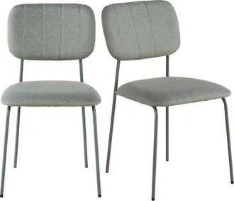 Maisons du monde Set de 2 sillas de poliéster reciclado y acero verde celadón