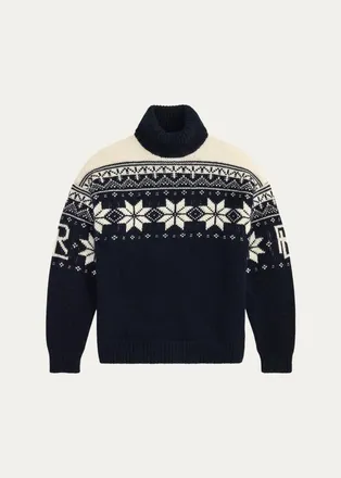 Ralph Lauren Purple Label Mens Cashmere-Mohair Turtleneck Sweater