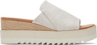 Toms Diana Mule White/Onyx - Stijlvol en Comfortabel Plateau Slipper - Dames - Sleehakken - Grijs - 41 EU - Schoenen