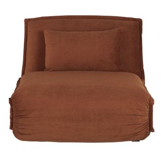 Maisons du monde Sill&oacute;n cama individual de pana naranja cobrizo 73x93x130 cm