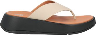 FitFlop F-Mode Luxe leren platte sandalen voor dames (Beige)