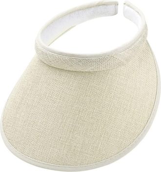 Generic Sun Hat Women Men Summer Beach Sun Visor UV Protection with Wide Brim for Sports Beach Golf Tennis Gardening Beige
