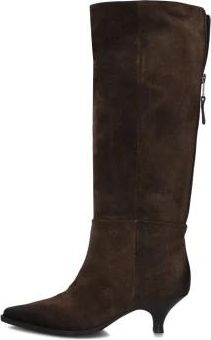 Elena Iachi E4351 Over-knee Laarzen - Dames - Laarzen met Hak - Bruin - 40 EU - Su&egrave;de - Schoenen