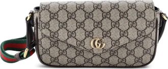 Gucci Ophidia Envelope Flap GG Coated Canvas Mini shoulder bag - Bruin