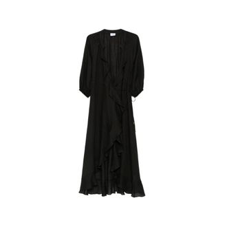 Marella Wrap Dresses, female, Black, Size: M Maxi Dress