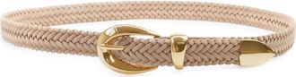Petit Moments Marisa Braided Belt in Tan Suede/Gold at Nordstrom, Size X-Small