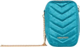 Carlo Colucci Gewatteerde Mini Tas - Dames - Mini tas - Blauw - ONE Size - Tassen