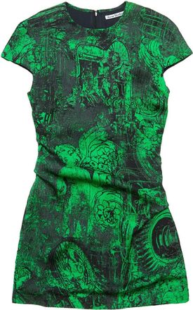 Acne Studios Mini-jurk met abstacte print - Groen