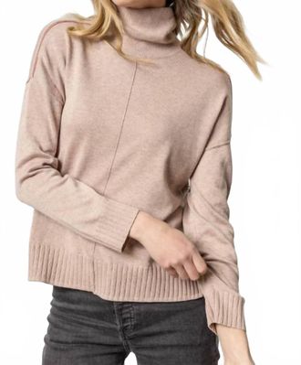 Lilla P Relaxed Turtleneck Sweater In Twig