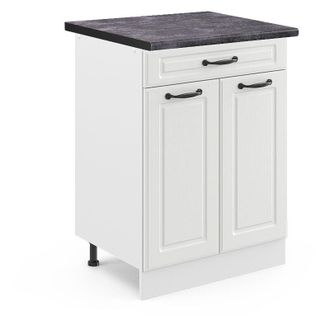 Vicco Mueble Bajo De Cocina R-line, Blanco Casa De Campo, 60 Cm Con Caj&oacute;n, Et Antracita