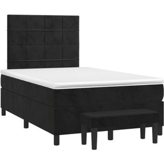 vidaXL Cama Box Spring Con Colch&oacute;n Terciopelo Negro 120x190 Cm Vidaxl