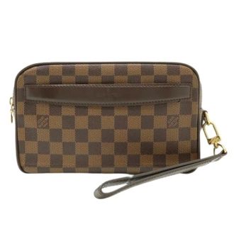 Louis Vuitton Pre-owned Clutches, female, Brown, Size: ONE SIZE Pre-owned Damier Clutch Bag