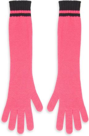 Alberta Ferretti Lange wollen en kasjmieren handschoenen - Dames - Handschoenen - Roze - S - Wol - Accessoires
