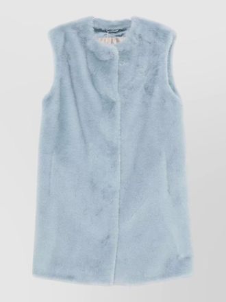 Herno faux fur sleeveless round neck coat