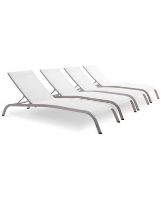 ModWay Savannah Set Of 4 Outdoor Patio Mesh Chaise Loungers