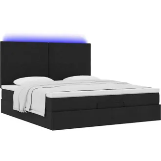 vidaXL Vidaxl - Estructura De Cama Otomana Con Colch&oacute;n Tela Negra 180x200cm