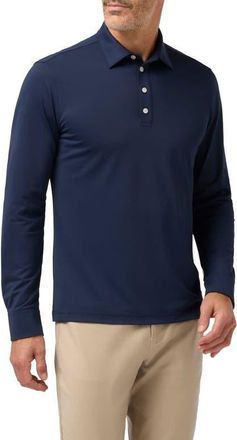 Mizzen+Main Harper Long Sleeve Performance Polo in Navy at Nordstrom, Size Xx-Large