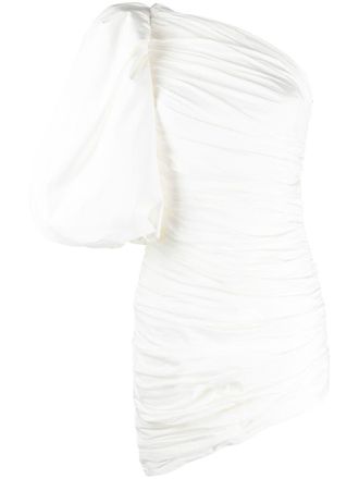 Giuseppe Di Morabito ruched asymmetric style dress - women - Cotton/Cotton/Spandex/Elastane/Spandex/Elastane - 44 - White