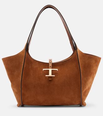 Tod's T Timeless Small suede tote bag