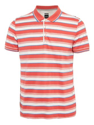 BOSS Pre-owned gestreept katoenen poloshirt - Rood