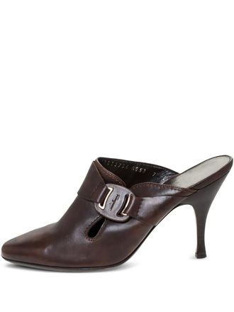 Ferragamo Mules in pelle lucida - Marrone