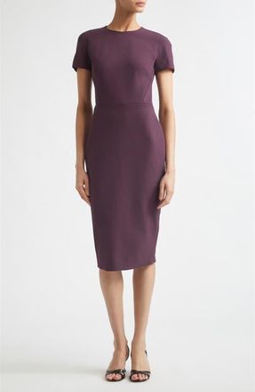 Victoria Beckham Stretch Crepe Sheath Dress in Fig at Nordstrom, Size 10 Us