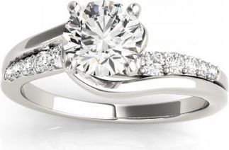 Allurez Lab Grown Diamond Engagement Ring Setting Swirl Design in 14k White Gold 0.25ct