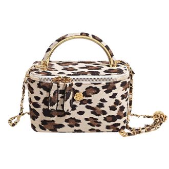 Generic Kexpery Leopard Pattern Faux Suede Handbag Large Crossbody Bag with Handle for Women Travel and Daily Use