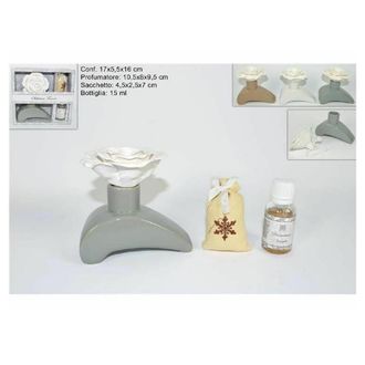 Trade Shop Trade Shop - Set Deoambiente Vaniglia 15ml Con Profumatore Ceramica Idea Regalo 3col Ca006555