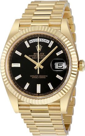 Rolex Pre-owned Rolex Day-Date 40 Diamond Black Dial Mens Watch 228238-0004